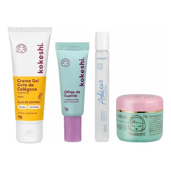 Kit Glow Kokeshi Colágeno Anti Olheiras Hidratação Completa