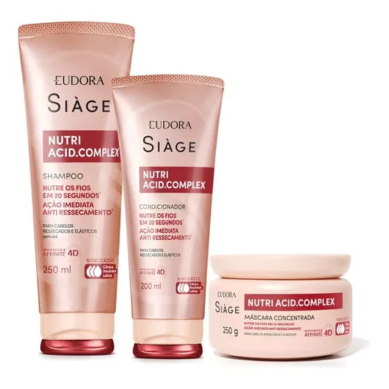 Eudora Kit Siage Nutri Acid Complex Para Cabelos Ressecados