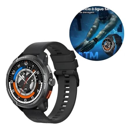 Smartwatch Haylou Solar Ultra Preto 1,6 Sport Silicone Gps Preto Mesh Cinza-escuro