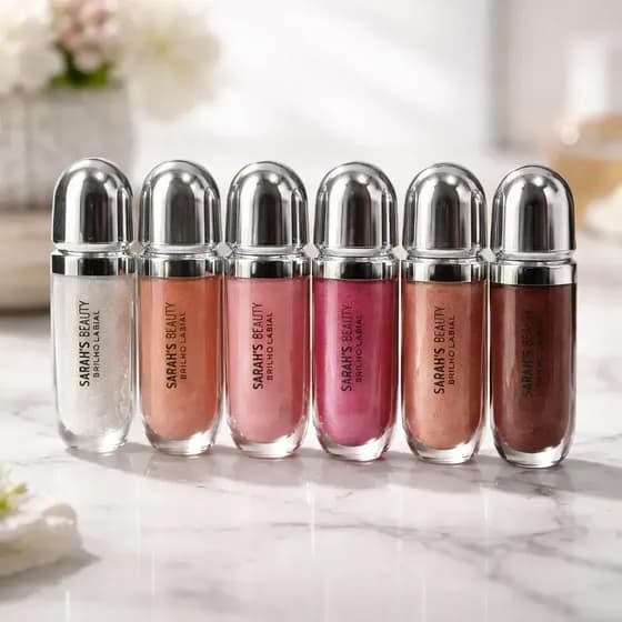 Kit 6 Gloss Labial Brilho Intenso Glitter Sarah's Beauty