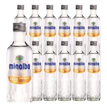 Água Mineral Minalba Premium Com Gás 300ml - Kit Com 12 Unidades