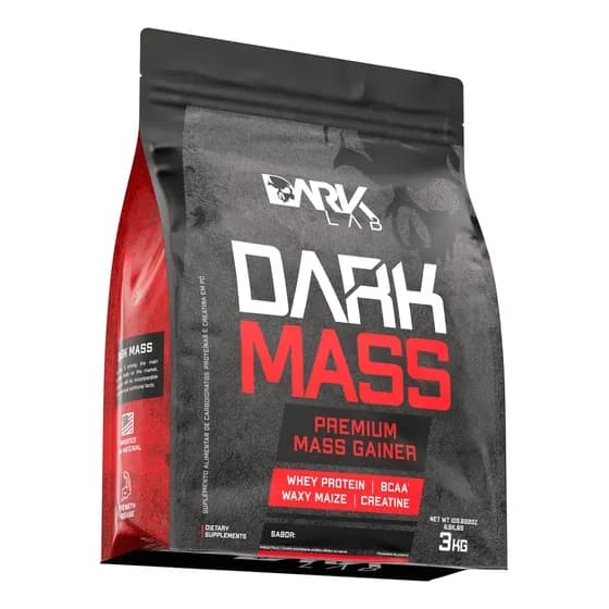 Hipercalórico Dark Mass 3kg Chocolate Branco c/ Morango Dark Lab