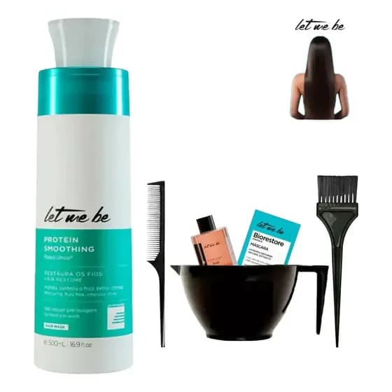 Let Me Be Progressiva Passo Único 500ml Kit Aplicação Pente Óleo7ml