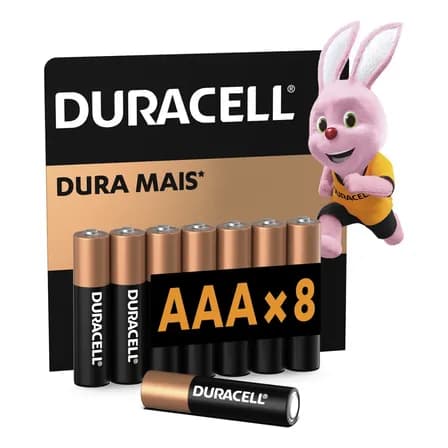 Pilha Alcalina Aaa Palito Duracell Com 8 Unidades