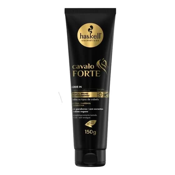 Leave In Creme de Pentear Haskell Cavalo Forte Protetor Térmico 150g Fortalecedor Crescimento Capilar Força e Brilho