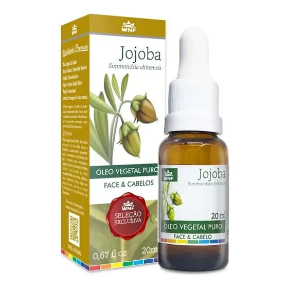 Óleo Vegetal Natural de Jojoba WNF 20ML Umectação e Nutrição para Pele e Cabelo