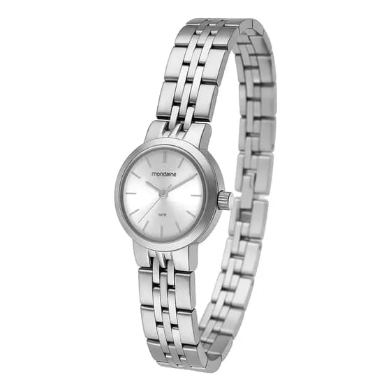 Relógio Mondaine Feminino Prateado Simples Prateado