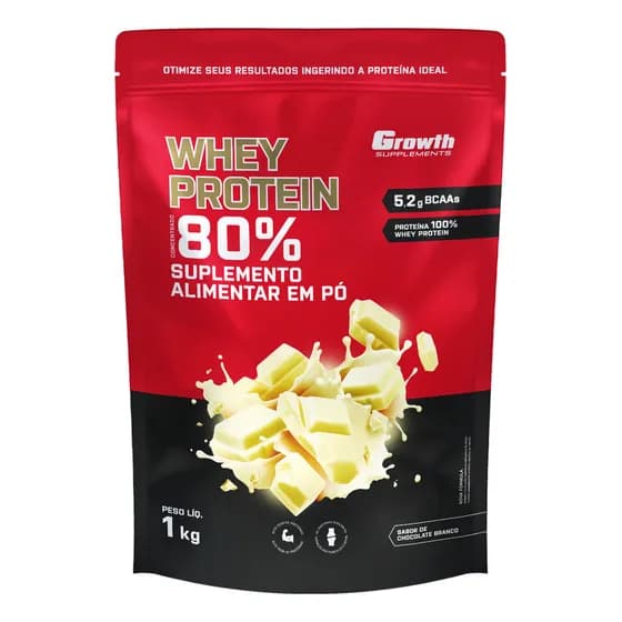 Whey Protein Concentrado 1kg Growth Supplements - Chocolate Branco