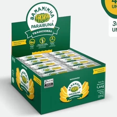 Bananinha Paraibuna Tradicional Sem Conservantes Display c/ 40un