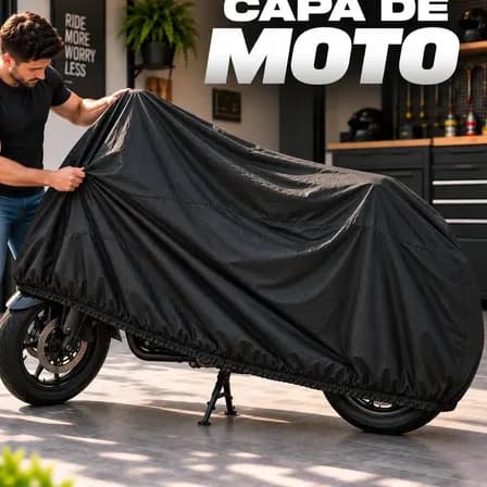 Capa Para Moto Scooter Impermeável Premium Fácil de Colocar e Retirar Térmica Protege Contra Sol Chuva Poeira Sereno Raios UV Não Risca a Pintura Material Reforçado Durável Excelente Acabamento