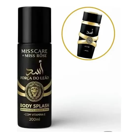 Body Splash Masculino 200ml Miss Rosê Força do Leão Amadeirado