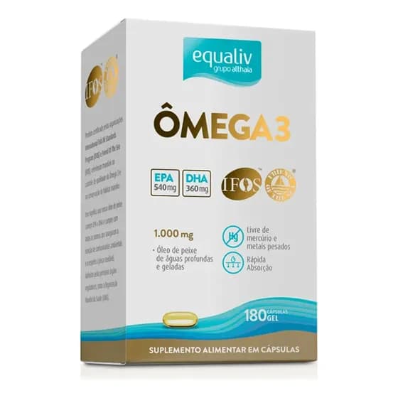 Ômega 3 1000mg Epa Dha Rápida Absorção 180 Caps Equaliv
