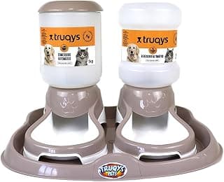 Truqys Pet Kit Bandeja Design Comedouro e Bebedouro Automático Nude