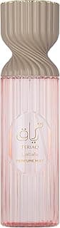 Lattafa Teriaq Perfume Mist 250 ML – Spray Corporal Picante-Doce com Pimenta Rosa, Caramelo, Amêndoa Amarga, Rosa, Ruibarbo, Baunilha, Almíscar, Vetiver, Ládano e Couro