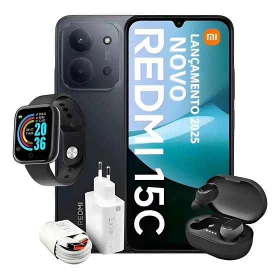 Xiaomi Redmi 15c 2 Chip 16ram 256gb, Fone, Relógio Loja Top1