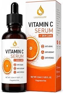 Vitamin C Serum with Ferulic Acid & Vitamin E for Face - Anti Aging & Anti Wrinkle Facial Serum with Hyaluronic Acid & Aloe Vera - Potent Formula in Amber Glass, 1 fl oz